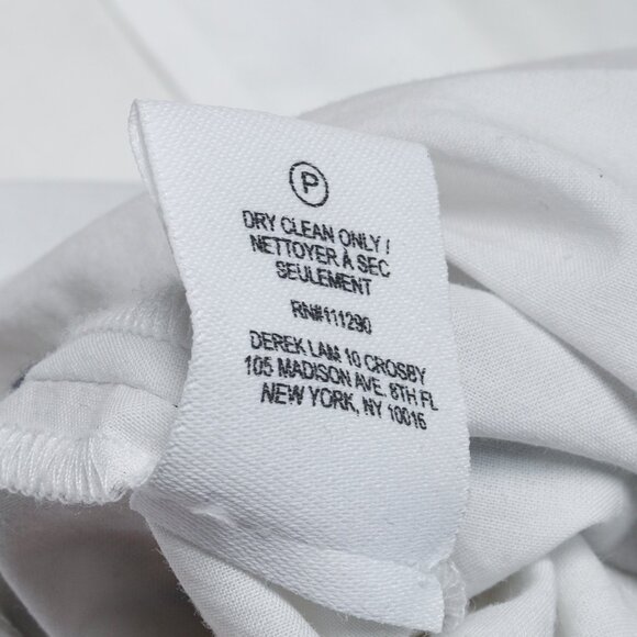 Derek Lam White Cotton Button Down w/ Blue Striped Panels - Picture 10 of 10